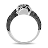 Thumbnail Image 4 of Enchanted Disney Men's 0.115 Enhanced Black Diamond Skull and Wings Ring in Two-Tone Sterling Silver - Size 10