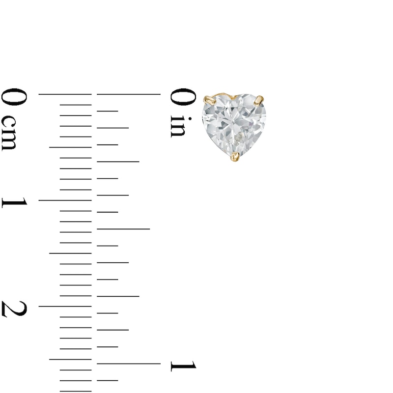 Main Image 3 of 6.0mm Heart-Shaped Cubic Zirconia Stud Earrings in 14K Gold
