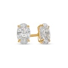 Oval Cubic Zirconia Solitaire Stud Earrings in 14K Gold