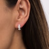 Thumbnail Image 2 of Cubic Zirconia Three Stone Curved Drop Earrings in 14K Gold