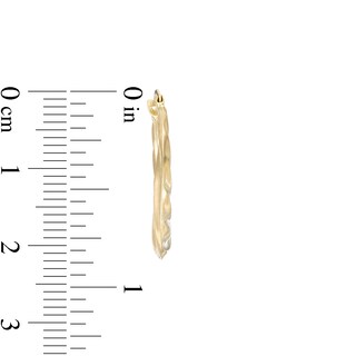 22.0mm Twisted Graduating Tube Hoop Earrings in 14K Gold
