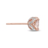 Thumbnail Image 3 of 6.0mm Cushion-Cut Morganite and Diamond Accent Stud Earrings in 10K Rose Gold