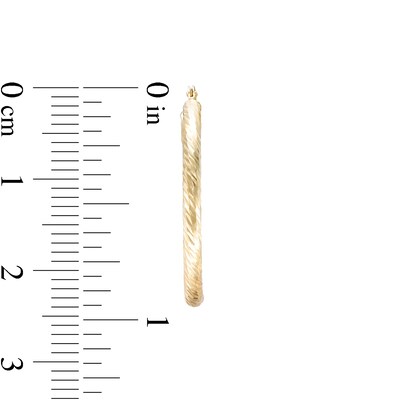 25.0mm Diamond-Cut Hoop Earrings in 14K Gold