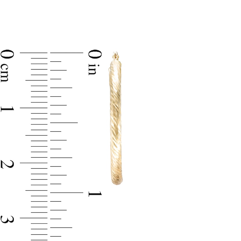 Main Image 3 of 25.0mm Diamond-Cut Hoop Earrings in 14K Gold