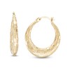 Thumbnail Image 0 of 22.5mm Basket Weave Graduating Hoop Earrings in 14K Gold