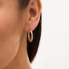 Thumbnail Image 2 of 22.5mm Basket Weave Graduating Hoop Earrings in 14K Gold