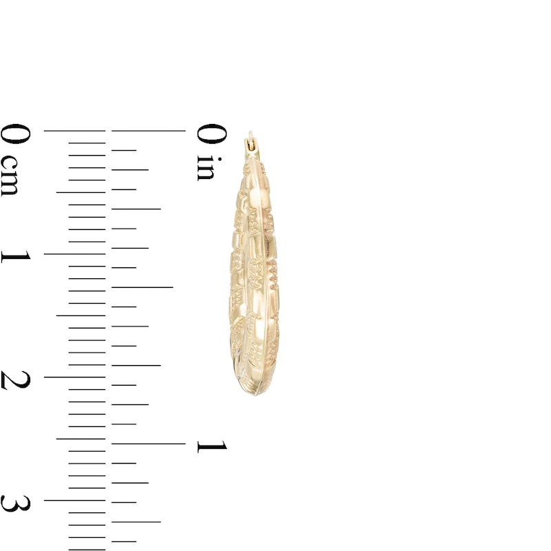 Main Image 3 of 22.5mm Basket Weave Graduating Hoop Earrings in 14K Gold
