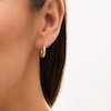 Thumbnail Image 2 of 15.0mm Beaded Stripe Graduating Hoop Earrings in 14K Gold