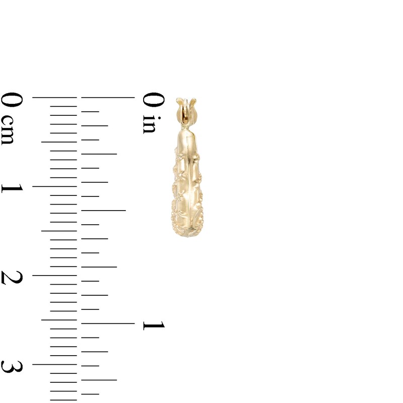 15.0mm Beaded Stripe Graduating Hoop Earrings in 14K Gold