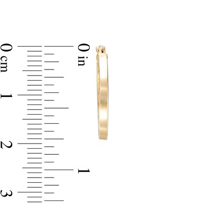 20.0mm Square Tube Hoop Earrings in 14K Gold