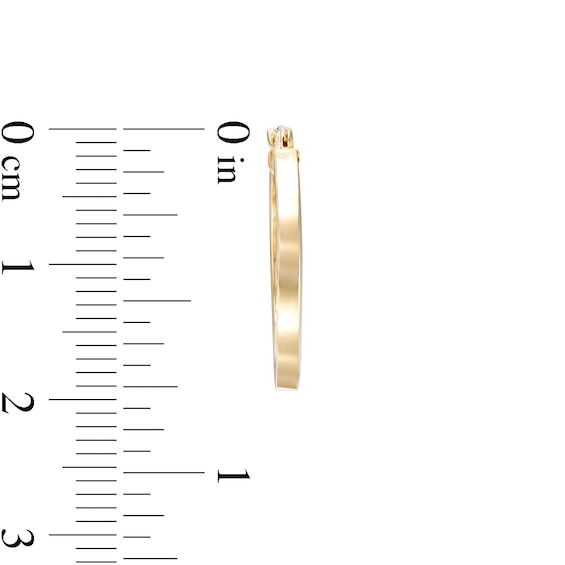 20.0mm Square Tube Hoop Earrings in 14K Gold