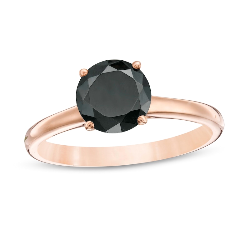 2.00 CT. Black Diamond Solitaire Engagement Ring in 10K Rose Gold