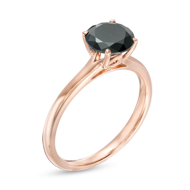 Main Image 3 of 2.00 CT. Black Diamond Solitaire Engagement Ring in 10K Rose Gold