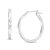 Thumbnail Image 1 of 20.0mm Diamond-Cut Square Tube Hoop Earrings in 14K White Gold