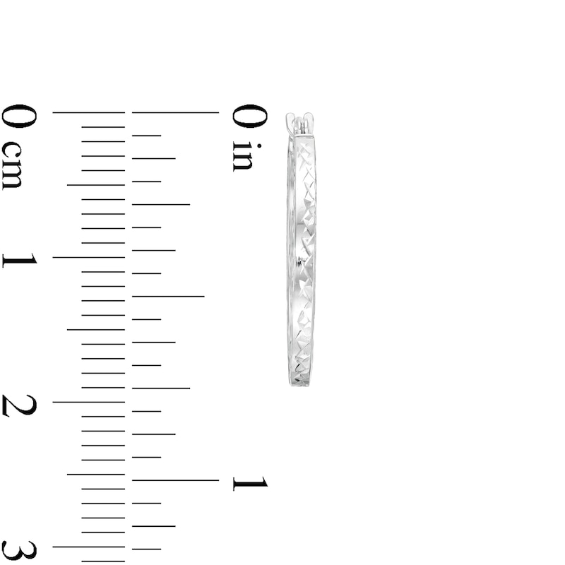 Main Image 3 of 20.0mm Diamond-Cut Square Tube Hoop Earrings in 14K White Gold