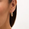 19.0mm Twisted Tube Hoop Earrings in 14K Gold