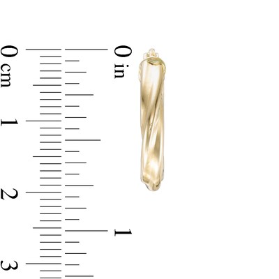 19.0mm Twisted Tube Hoop Earrings in 14K Gold
