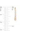 Thumbnail Image 2 of Multi-Finish Graduating Bead Hoop Earrings in 14K Tri-Tone Gold
