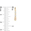 Thumbnail Image 2 of Multi-Finish Graduating Bead Hoop Earrings in 14K Tri-Tone Gold