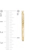31.0mm Textured Oval Hoop Earrings in 14K Gold