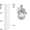 Thumbnail Image 3 of Cultured Freshwater Pearl, Marquise White Topaz and 0.15 CT. T.W. Diamond Tied Ribbon Drop Earrings in 10K White Gold