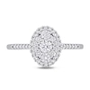 0.49 CT. T.W. Composite Diamond Oval Frame Engagement Ring in 10K White Gold
