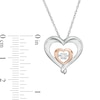 Thumbnail Image 2 of Unstoppable Love™ Diamond Accent Double Heart Pendant in Sterling Silver and 10K Rose Gold