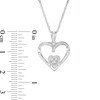 Thumbnail Image 3 of 0.085 CT. T.W. Composite Diamond Double Heart Pendant in Sterling Silver