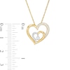 Thumbnail Image 2 of 0.067 CT. T.W. Diamond Double Heart Pendant in 10K Gold