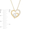 Thumbnail Image 3 of 0.067 CT. T.W. Diamond Double Heart Pendant in 10K Gold
