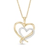 Thumbnail Image 1 of 0.087 CT. T.W. Diamond Double Heart Pendant in 10K Gold