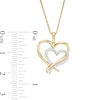 Thumbnail Image 3 of 0.087 CT. T.W. Diamond Double Heart Pendant in 10K Gold