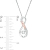 Thumbnail Image 3 of Unstoppable Love™ 0.04 CT. T.W. Diamond Infinity "MOM" Pendant in Sterling Silver and 10K Rose Gold