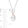 Thumbnail Image 2 of Unstoppable Love™ 0.04 CT. T.W. Diamond Infinity "MOM" Pendant in Sterling Silver and 10K Rose Gold