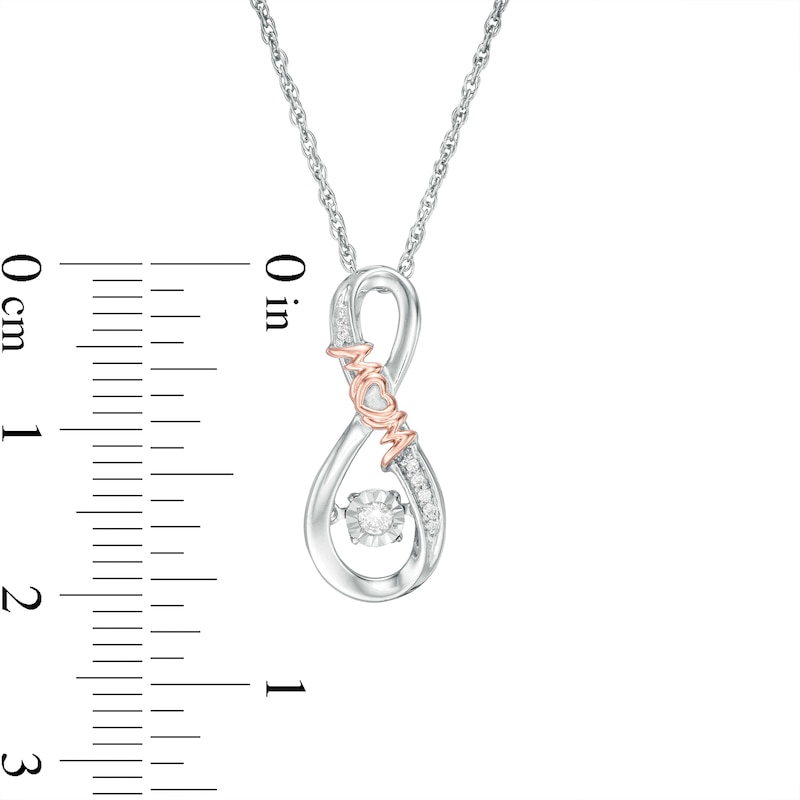 Unstoppable Love™ 0.04 CT. T.W. Diamond Infinity "MOM" Pendant in Sterling Silver and 10K Rose Gold