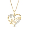 Thumbnail Image 0 of 0.04 CT. T.W. Diamond Heart "Mom" Pendant in 10K Gold