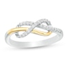 Thumbnail Image 1 of 0.085 CT. T.W. Diamond Infinity Ring in Sterling Silver and 10K Gold