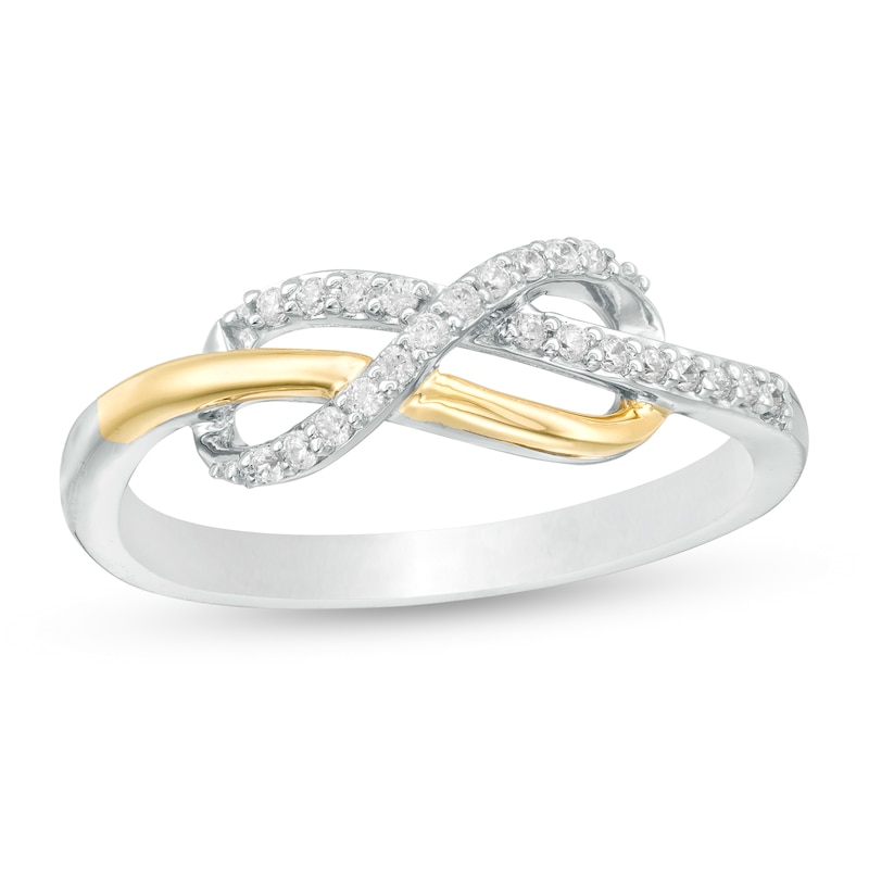 0.085 CT. T.W. Diamond Infinity Ring in Sterling Silver and 10K Gold|Peoples Jewellers