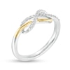 Thumbnail Image 3 of 0.085 CT. T.W. Diamond Infinity Ring in Sterling Silver and 10K Gold