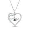 Thumbnail Image 0 of 0.04 CT. T.W. Enhanced Black and White Diamond Heart "MOM" Pendant in Sterling Silver