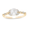 Thumbnail Image 0 of 6.0mm Cultured Freshwater Pearl and 0.04 CT. T.W. Diamond Vintage-Style Ring in 10K Gold
