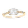 Thumbnail Image 1 of 6.0mm Freshwater Cultured Pearl and 0.04 CT. T.W. Diamond Vintage-Style Ring in 10K Gold