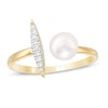 Thumbnail Image 0 of 6.0mm Cultured Freshwater Pearl and Diamond Accent Open Shank Ring in 10K Gold