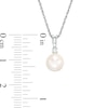 Thumbnail Image 3 of 7.0mm Freshwater Cultured Pearl and Lab-Created White Sapphire Pendant in Sterling Silver