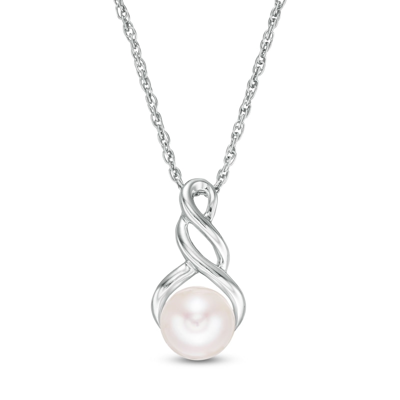 7.0mm Cultured Freshwater Pearl Cascading Drop Pendant in 10K White Gold|Peoples Jewellers