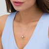Thumbnail Image 2 of 6.0mm Freshwater Cultured Pearl and 0.04 CT. T.W. Diamond Cross Pendant in Sterling Silver