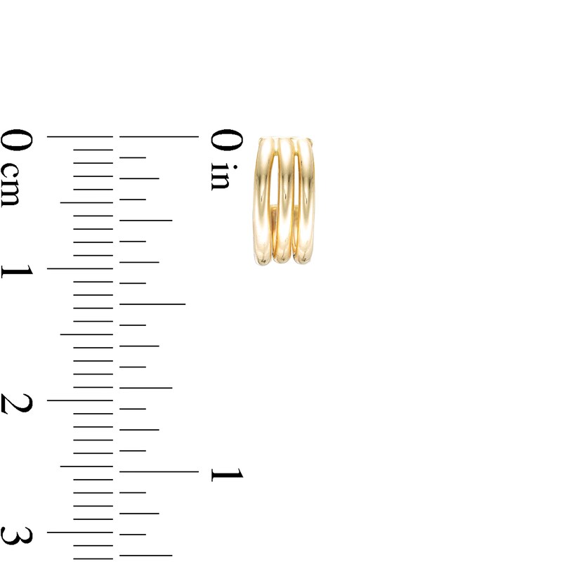 Main Image 3 of Split Triple Row J-Hoop Earrings in 14K Gold