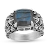 Thumbnail Image 0 of Enchanted Disney Men's 13.0mm Cushion-Cut Labradorite Oxidized Dragon Scales Ring in Sterling Silver - Size 10
