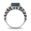 Enchanted Disney Men's 13.0mm Cushion-Cut Labradorite Oxidized Dragon Scales Ring in Sterling Silver - Size 10