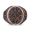 Thumbnail Image 2 of Enchanted Disney Men's Antique Copper Inlay Signet Ring in Sterling Silver - Size 10